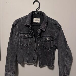 Black Denim Cropped Jacket